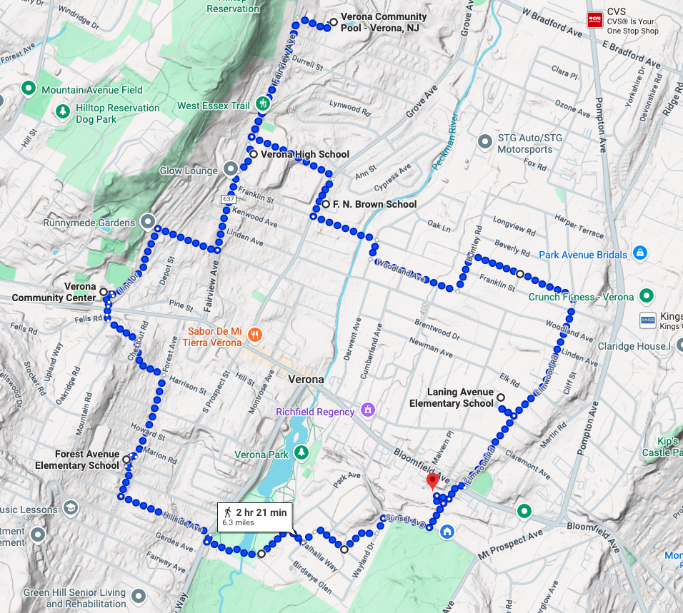 Verona Bike Loop route map