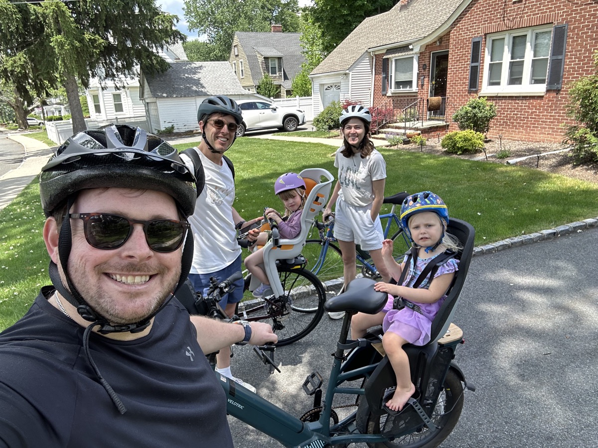 Two families participating in a Verona Bike Loop ride